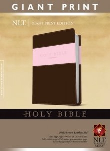 NLT-GIANT-PRINT-BIBLE-PINK/BROWN-TUTONE-LEATHERLIKE